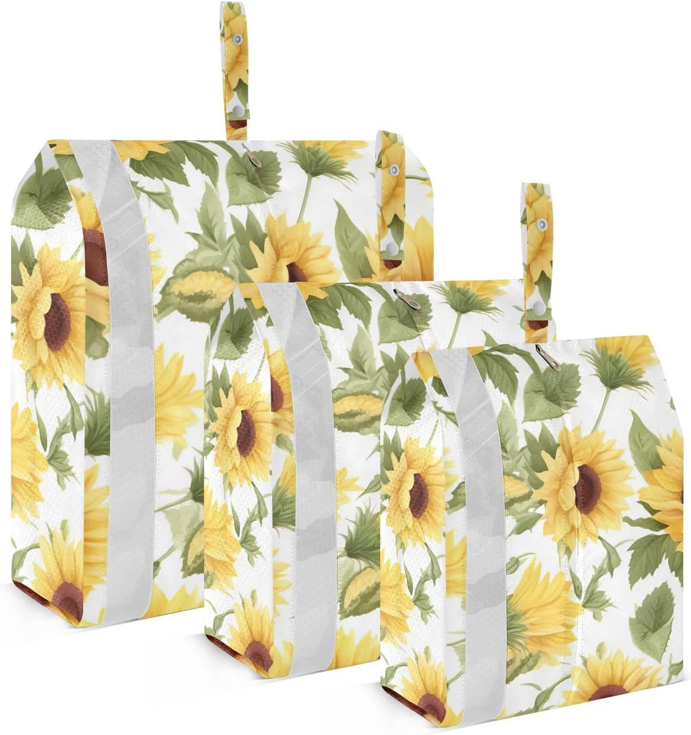 SPRIPORT Sunflower Green Leaves 3 Set Compression Packing Cubes for Travel Lightweight Luggage Organizer Bags for Carry on Suitcase Travel Essentials for Man Woman Clothes Vacation