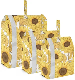 SPRIPORT Sunflower Leaves 3 Set Compression Packing Cubes for Travel Lightweight Luggage Organizer Bags for Carry on Suitcase Travel Cubes for Vacation Woman Man Clothes