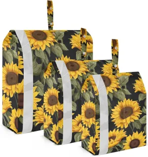 SPRIPORT Sunflower Leaves 3 Set Compression Packing Cubes for Travel Lightweight Luggage Organizer Bags for Carry on Suitcase Travel Storage Bags for Vacation Man Woman Clothes