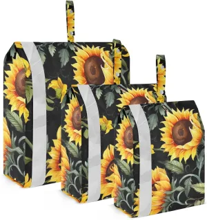 SPRIPORT Sunflower Watercolor Flower 3 Set Compression Packing Cubes for Travel Lightweight Luggage Organizer Bags for Carry on Suitcase Travel Accessories for Vacation Man Woman Clothes
