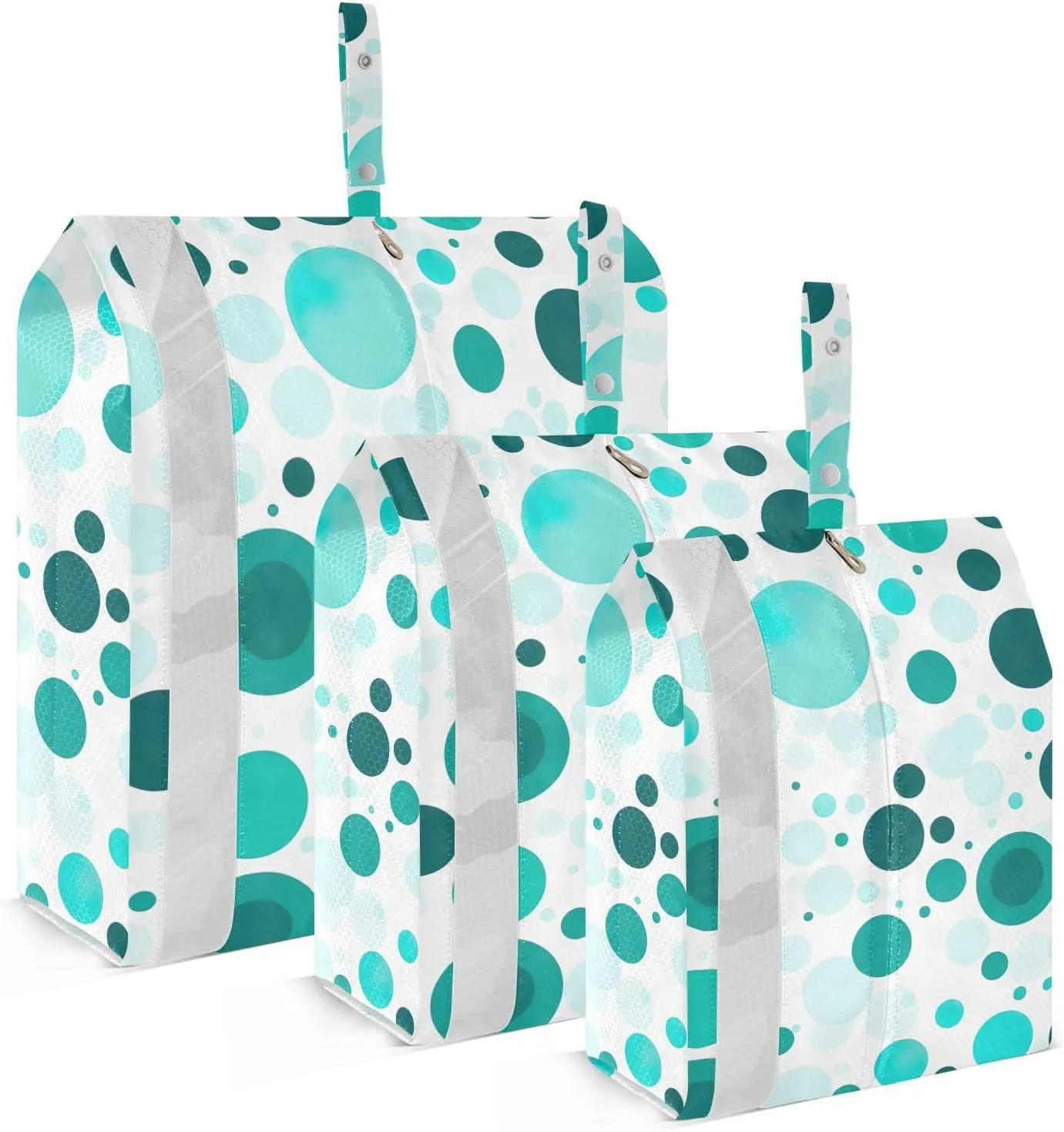 SPRIPORT Teal Dots 3 Set Compression Packing Cubes for Travel Lightweight Luggage Organizer Bags for Carry on Suitcase Travel Cubes for Vacation Woman Man Clothes