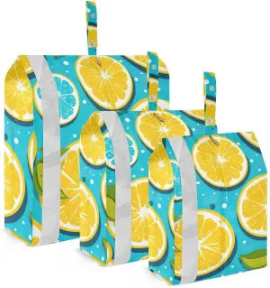 SPRIPORT Teal Lemon 3 Set Compression Packing Cubes for Travel Lightweight Luggage Organizer Bags for Carry on Suitcase Travel Cubes for Woman Man Vacation Clothes