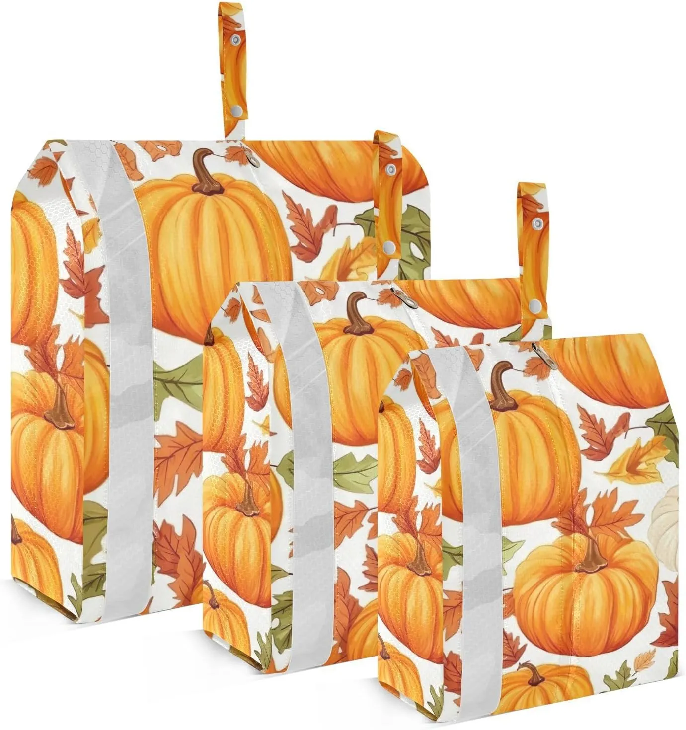 SPRIPORT Thanksgiving Autumn Pumpkins 3 Set Compression Packing Cubes for Travel Lightweight Luggage Organizer Bags for Carry on Suitcase Travel Accessories for Woman Man Clothes Vacation