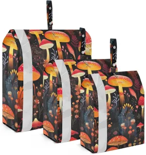 SPRIPORT Thanksgiving Mushrooms Watercolor 3 Set Compression Packing Cubes for Travel Lightweight Luggage Organizer Bags for Carry on Suitcase Travel Storage Bags for Vacation Man Woman Clothes