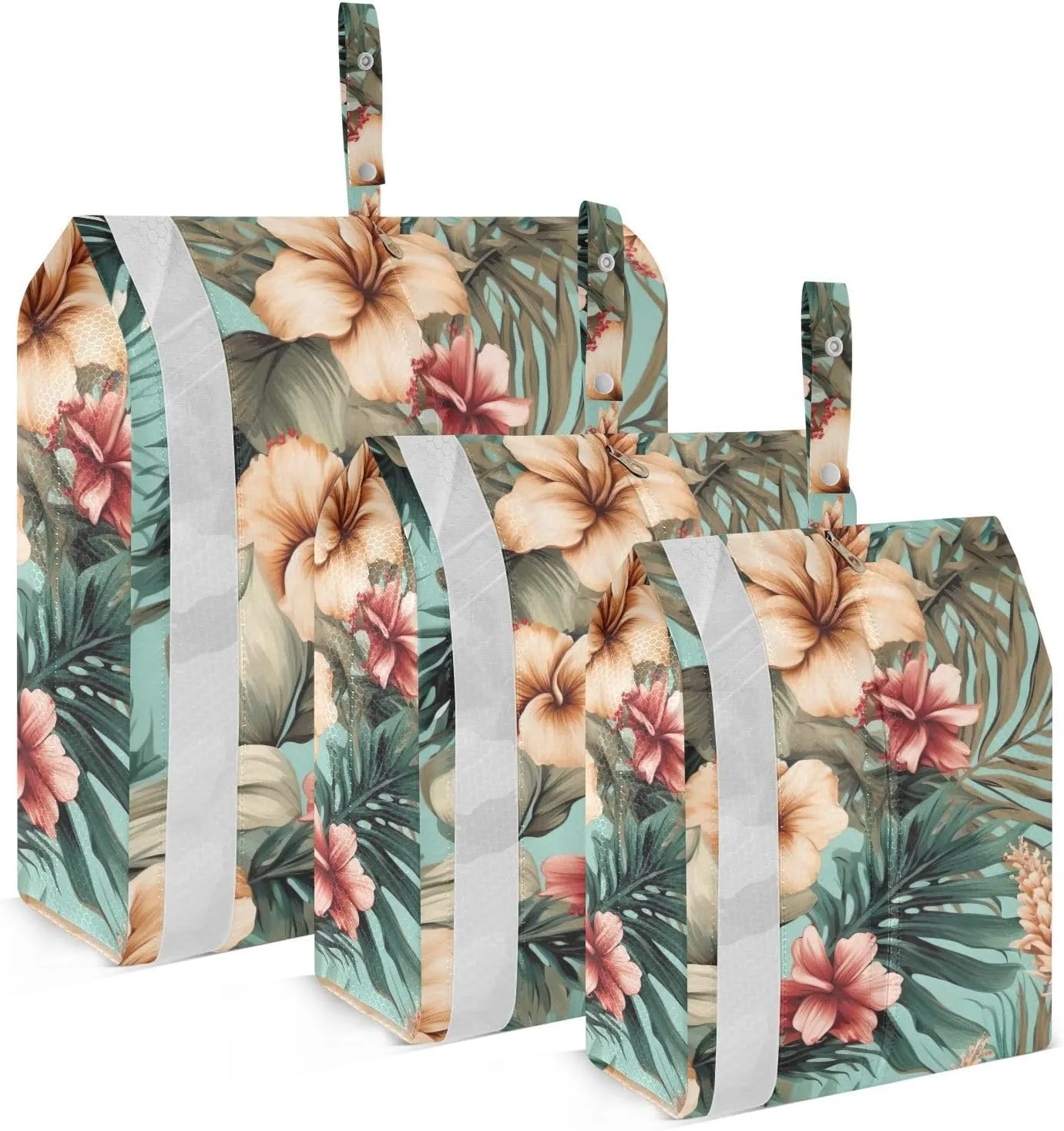SPRIPORT Tropical Banana Blossoms 3 Set Compression Packing Cubes for Travel Lightweight Luggage Organizer Bags for Carry on Suitcase Travel Cubes for Man Woman Clothes