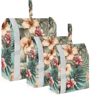 SPRIPORT Tropical Banana Blossoms 3 Set Compression Packing Cubes for Travel Lightweight Luggage Organizer Bags for Carry on Suitcase Travel Cubes for Man Woman Clothes
