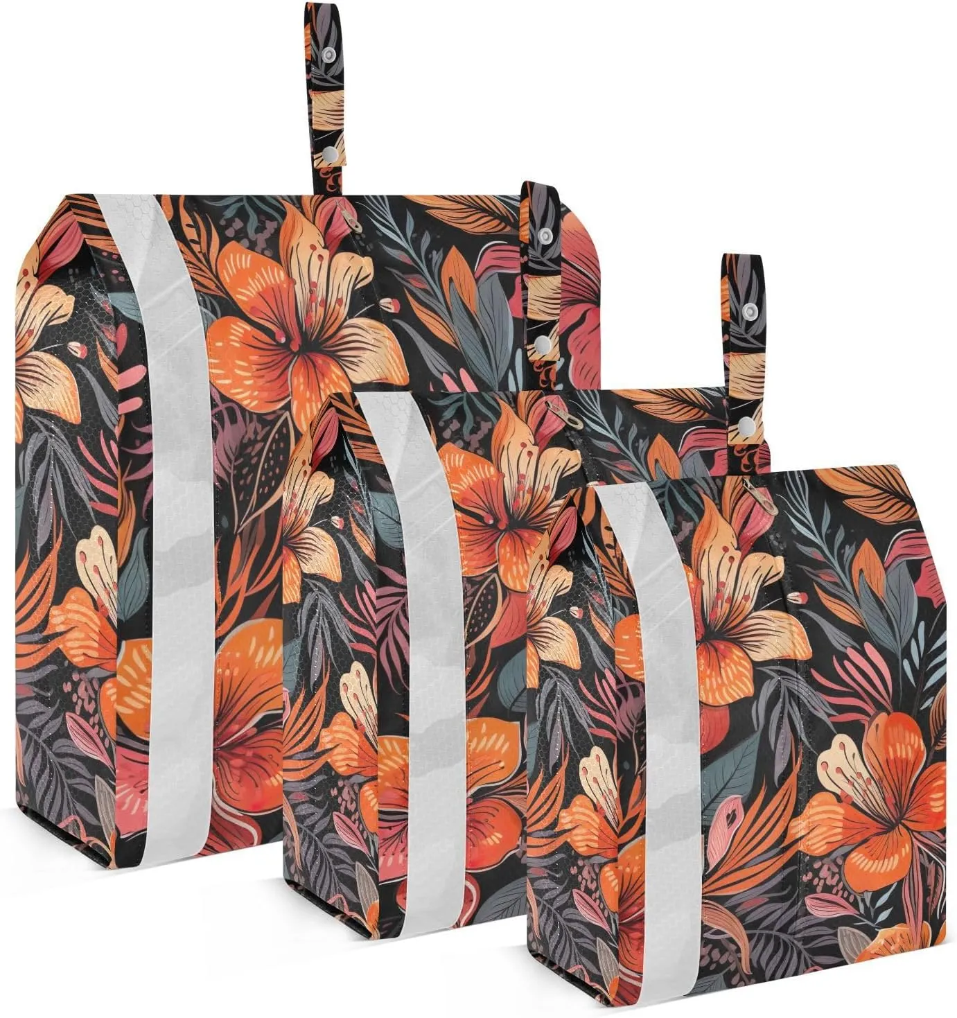SPRIPORT Tropical Floral 3 Set Compression Packing Cubes for Travel Lightweight Luggage Organizer Bags for Carry on Suitcase Luggage Cubes for Man Woman Vacation Clothes