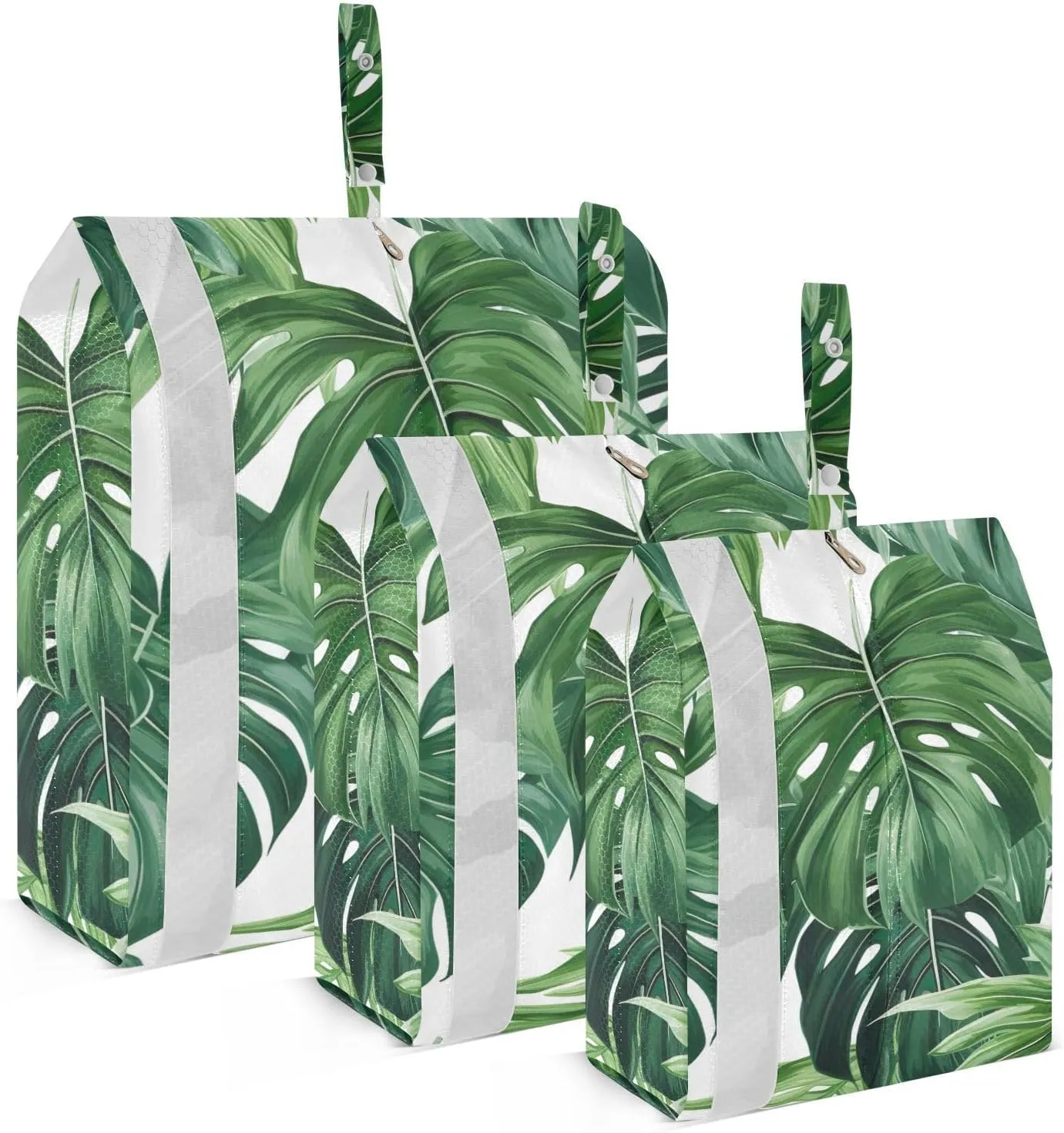 SPRIPORT Tropical Leave Leaf 3 Set Compression Packing Cubes for Travel Lightweight Luggage Organizer Bags for Carry on Suitcase Travel Storage Bags for Man Woman Clothes Vacation