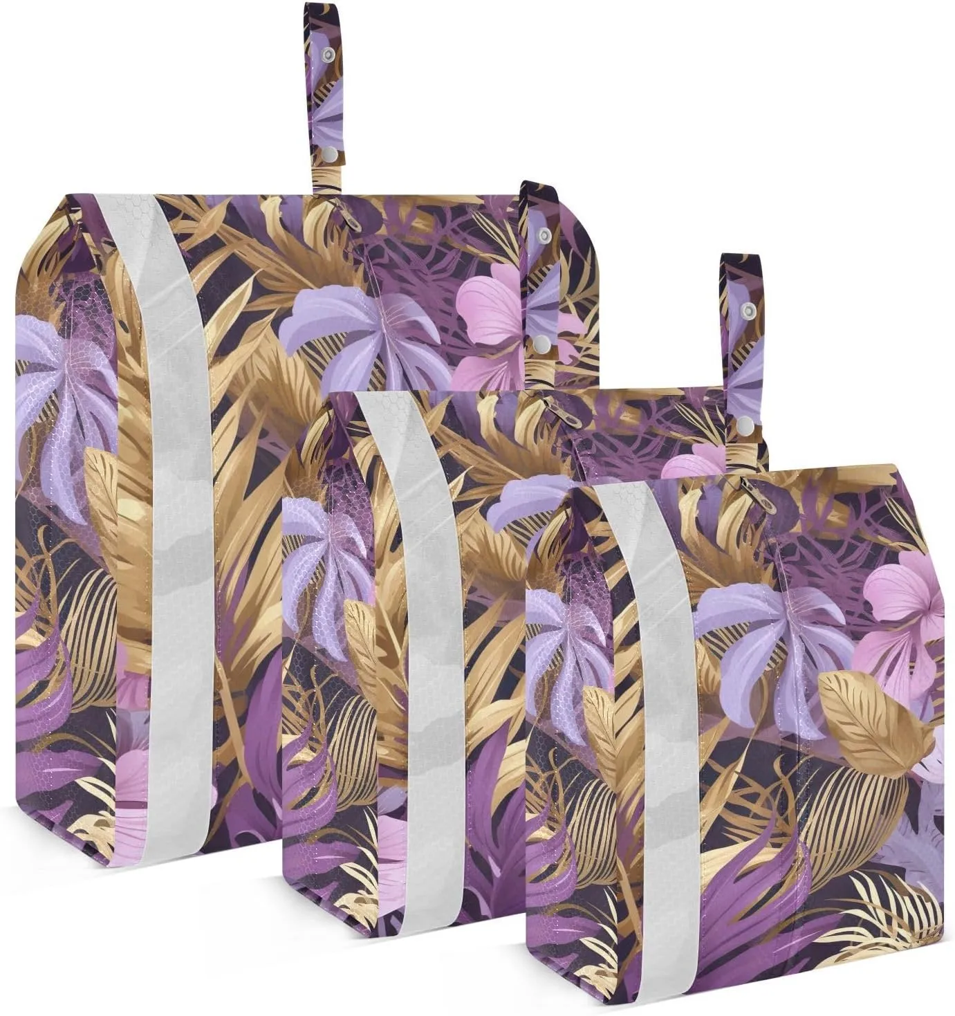 SPRIPORT Tropical Leaves 3 Set Compression Packing Cubes for Travel Lightweight Luggage Organizer Bags for Carry on Suitcase Travel Storage Bags for Vacation Woman Man Clothes