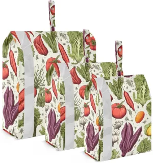 SPRIPORT Vegetables Carrot Tomatoes 3 Set Compression Packing Cubes for Travel Lightweight Luggage Organizer Bags for Carry on Suitcase Luggage Cubes for Woman Man Clothes Vacation