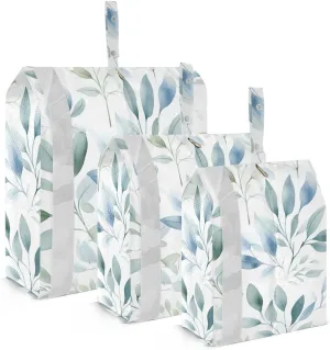 SPRIPORT Watercolor Floral Blue Green 3 Set Compression Packing Cubes for Travel Lightweight Luggage Organizer Bags for Carry on Suitcase Travel Cubes for Woman Man Clothes Vacation