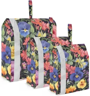 SPRIPORT Watercolor Floral Flower Leaves 3 Set Compression Packing Cubes for Travel Lightweight Luggage Organizer Bags for Carry on Suitcase Travel Cubes for Man Woman Clothes