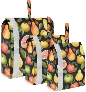 SPRIPORT Watercolor Fruits Pears 3 Set Compression Packing Cubes for Travel Lightweight Luggage Organizer Bags for Carry on Suitcase Luggage Cubes for Man Woman Vacation Clothes