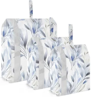 SPRIPORT Watercolor Gray Leaves 3 Set Compression Packing Cubes for Travel Lightweight Luggage Organizer Bags for Carry on Suitcase Travel Accessories for Vacation Woman Man Clothes