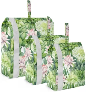 SPRIPORT Watercolor Green Plants 3 Set Compression Packing Cubes for Travel Lightweight Luggage Organizer Bags for Carry on Suitcase Luggage Cubes for Vacation Woman Man Clothes