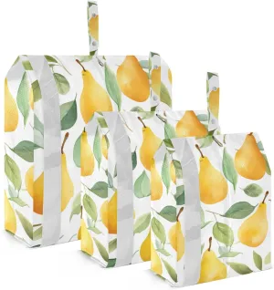 SPRIPORT Watercolor Leaves Pears 3 Set Compression Packing Cubes for Travel Lightweight Luggage Organizer Bags for Carry on Suitcase Travel Storage Bags for Vacation Woman Man Clothes
