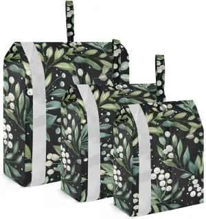 SPRIPORT Watercolor Mistletoe 3 Set Compression Packing Cubes for Travel Lightweight Luggage Organizer Bags for Carry on Suitcase Luggage Cubes for Vacation Woman Man Clothes