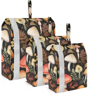 SPRIPORT Watercolor Mushrooms 3 Set Compression Packing Cubes for Travel Lightweight Luggage Organizer Bags for Carry on Suitcase Travel Cubes for Vacation Woman Man Clothes
