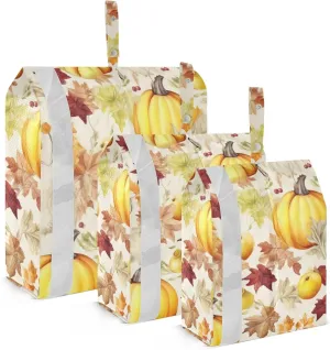 SPRIPORT Watercolor Pumpkins Fall Thanksgiving 3 Set Compression Packing Cubes for Travel Lightweight Luggage Organizer Bags for Carry on Suitcase Luggage Cubes for Vacation Woman Man Clothes