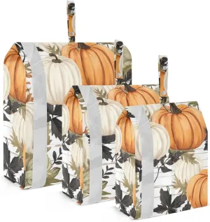 SPRIPORT Watercolor Thanksgiving Fall Pumpkins 3 Set Compression Packing Cubes for Travel Lightweight Luggage Organizer Bags for Carry on Suitcase Travel Accessories for Man Woman Clothes Vacation