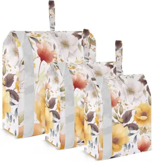 SPRIPORT Watercolor Yellow Flowers 3 Set Compression Packing Cubes for Travel Lightweight Luggage Organizer Bags for Carry on Suitcase Travel Storage Bags for Man Woman Vacation Clothes
