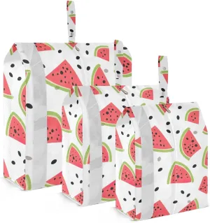 SPRIPORT Watermelon Black Spots 3 Set Compression Packing Cubes for Travel Lightweight Luggage Organizer Bags for Carry on Suitcase Travel Storage Bags for Vacation Man Woman Clothes