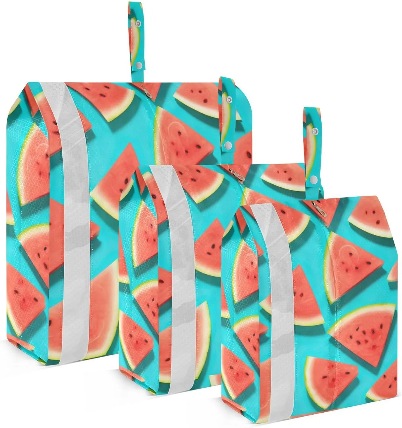 SPRIPORT Watermelon Blue 3 Set Compression Packing Cubes for Travel Lightweight Luggage Organizer Bags for Carry on Suitcase Travel Storage Bags for Vacation Woman Man Clothes