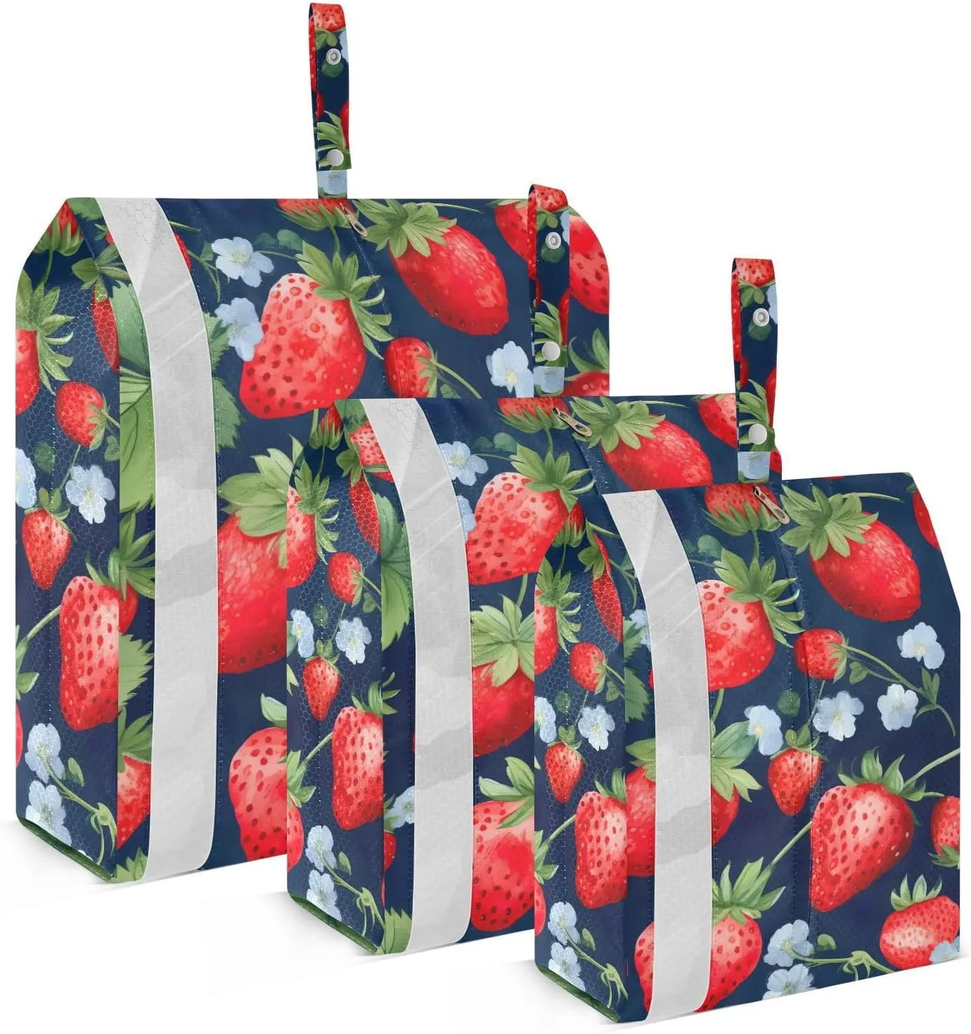 SPRIPORT Watermelon Blue Flowers 3 Set Compression Packing Cubes for Travel Lightweight Luggage Organizer Bags for Carry on Suitcase Travel Cubes for Man Woman Vacation Clothes
