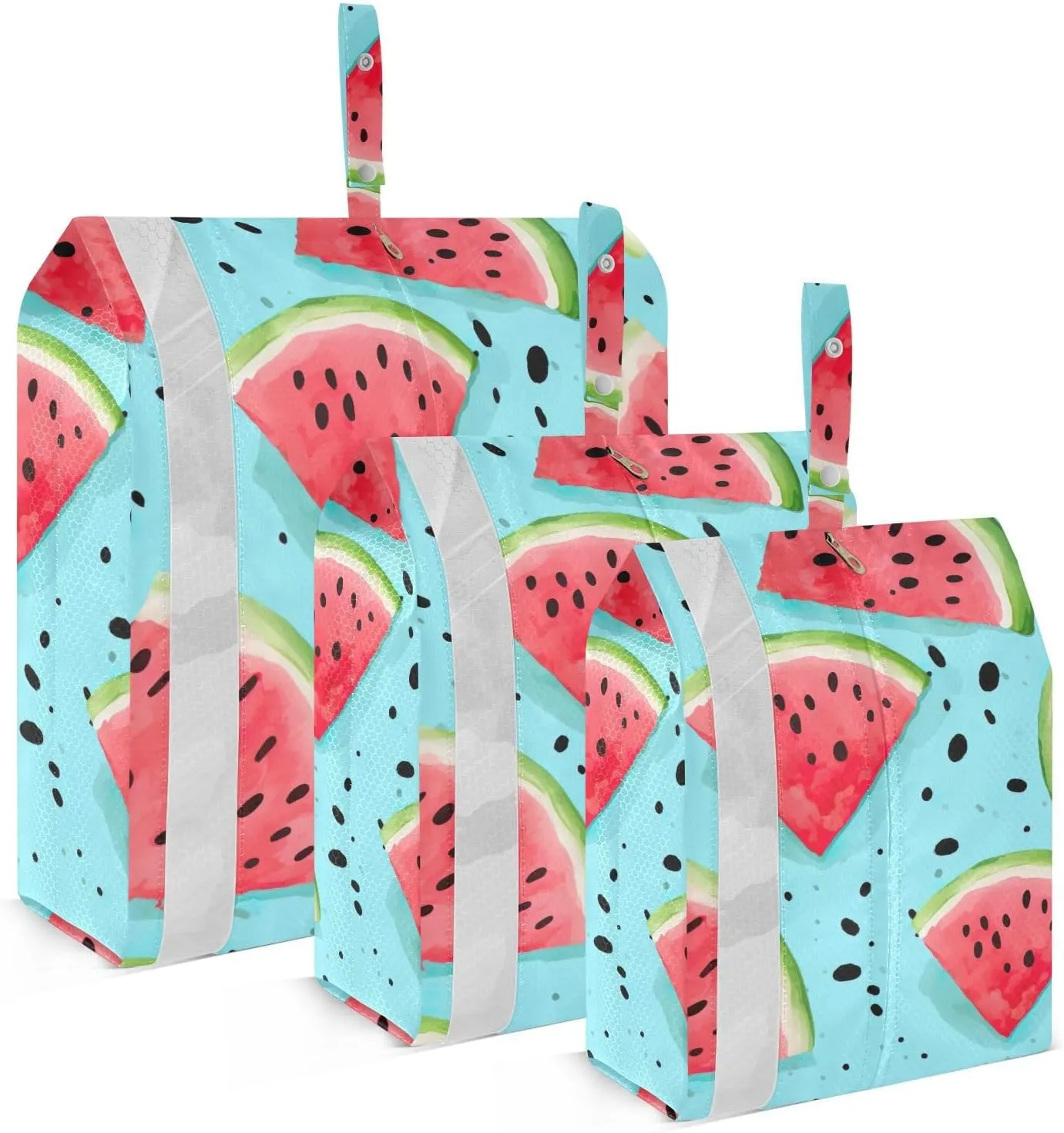 SPRIPORT Watermelon Spot Blue 3 Set Compression Packing Cubes for Travel Lightweight Luggage Organizer Bags for Carry on Suitcase Travel Cubes for Vacation Woman Man Clothes