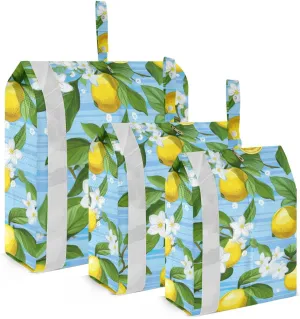 SPRIPORT Yellow Lemon Flower 3 Set Compression Packing Cubes for Travel Lightweight Luggage Organizer Bags for Carry on Suitcase Travel Cubes for Vacation Man Woman Clothes