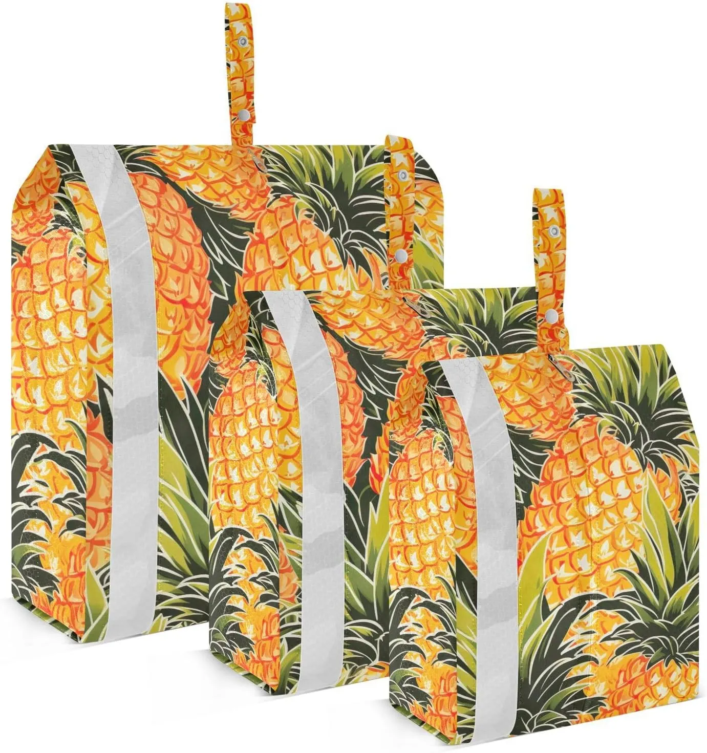 SPRIPORT Yellow Pineapple Fruit 3 Set Compression Packing Cubes for Travel Lightweight Luggage Organizer Bags for Carry on Suitcase Luggage Cubes for Woman Man Clothes
