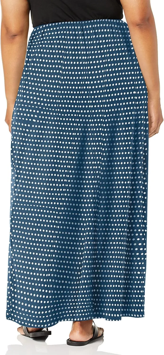 Star Vixen Women's Plus-Size Modest Soft Dty Knit Pull-on Maxiskirt
