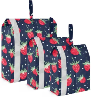 Strawberry Red Fruit Packing Cubes for Travel 3 Set Packing Cubes Compression Suitcase Organizer Bags Set for Organization