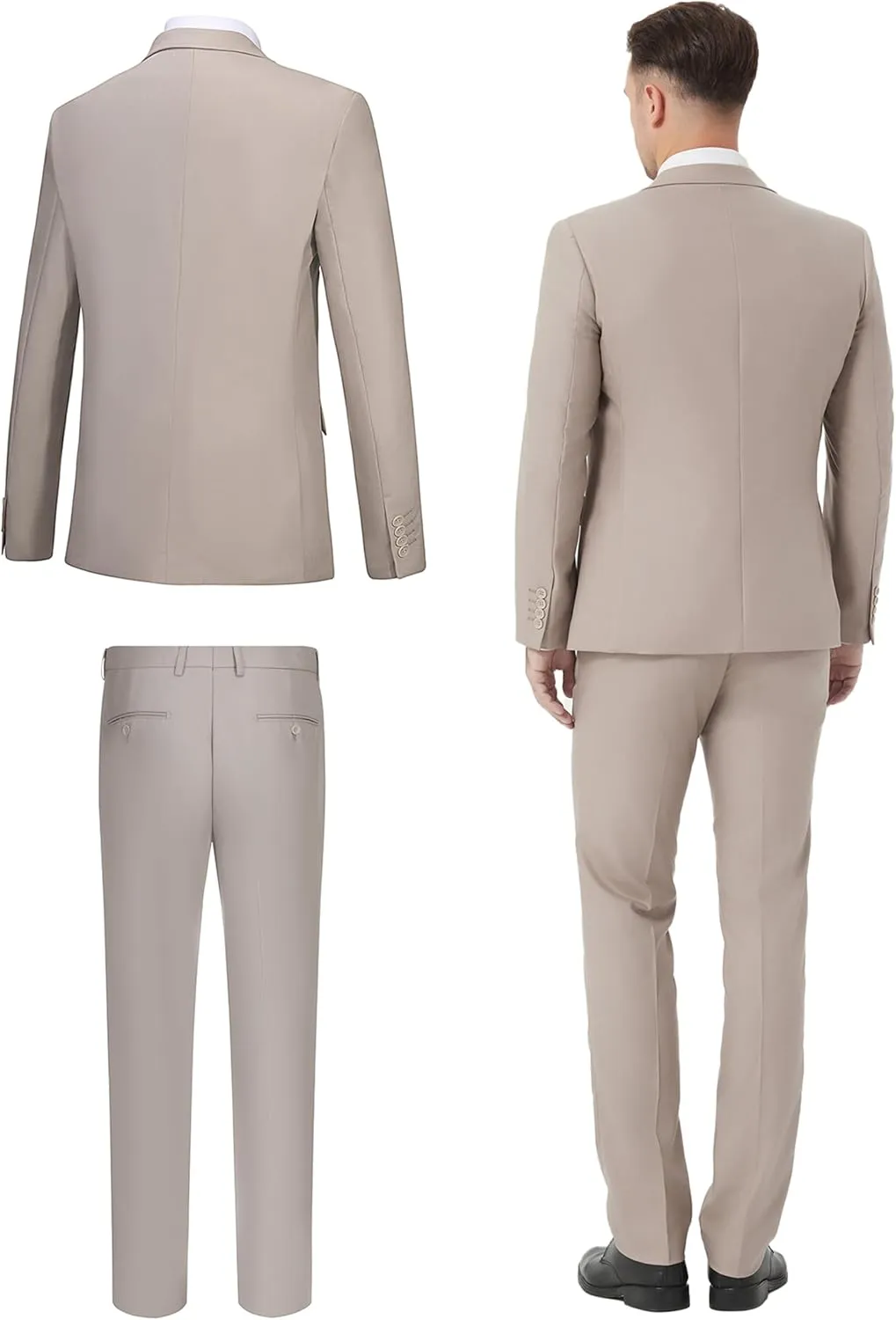 Suits for Men Slim Fit 3 Pieces Tuxedo Blazer Vest Pants Notch Collar Shirt Bow Tie Prom Party Wedding Business Dinner