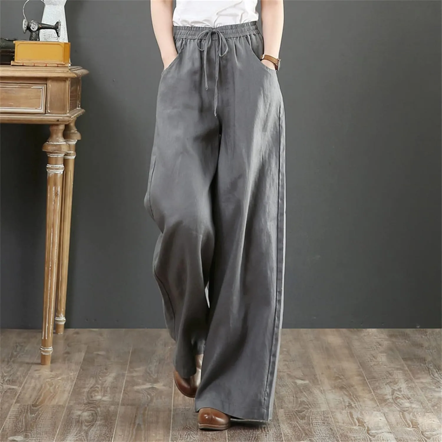 Summer Pants for Women Women's Pants High Waist Solid Pocket Ankle Trousers Pants Women Trendy Dressy