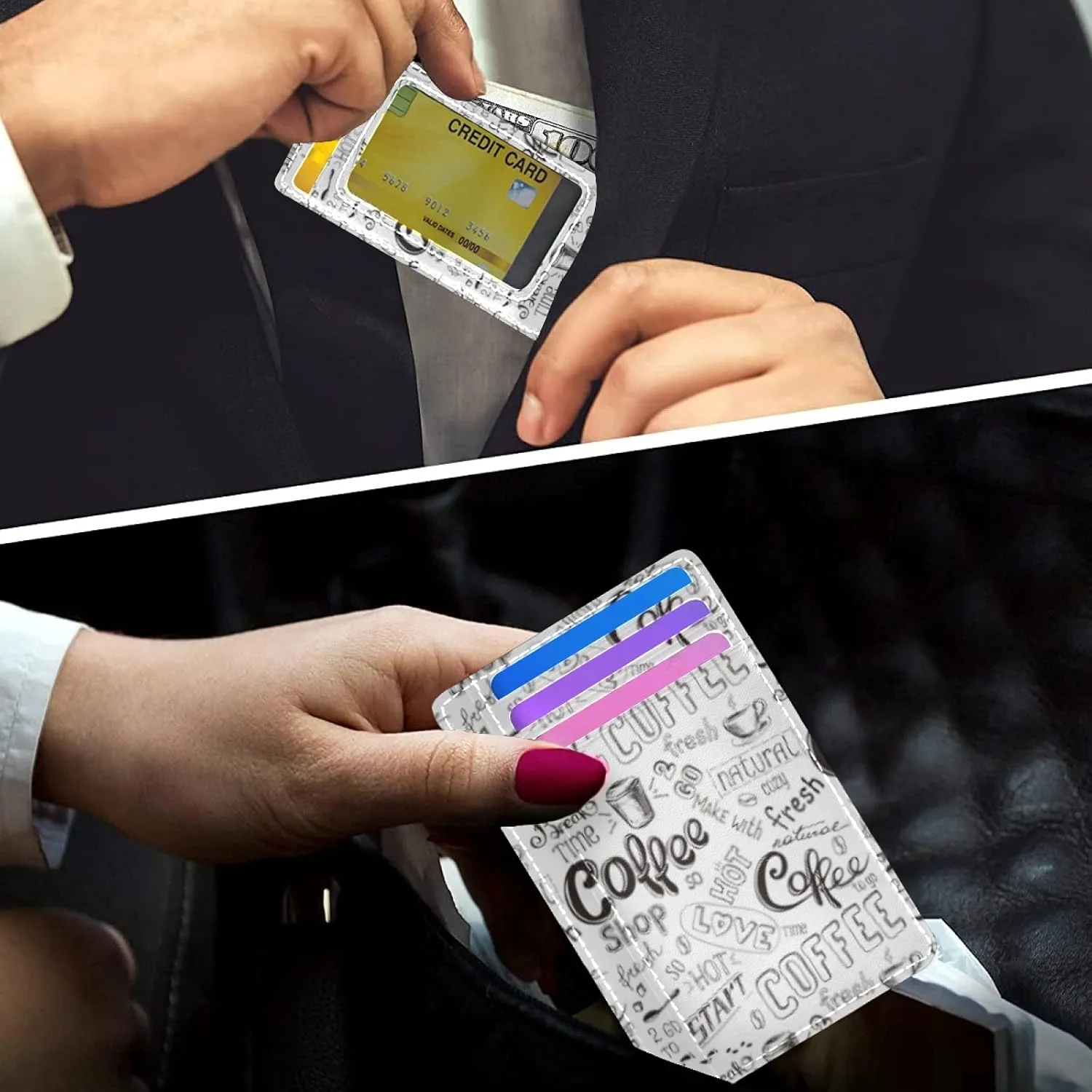 susiyo Slim Minimalist Wallets Rfid Blocking Card Wallets PU Leather Front Pocket Wallets for Men and Women