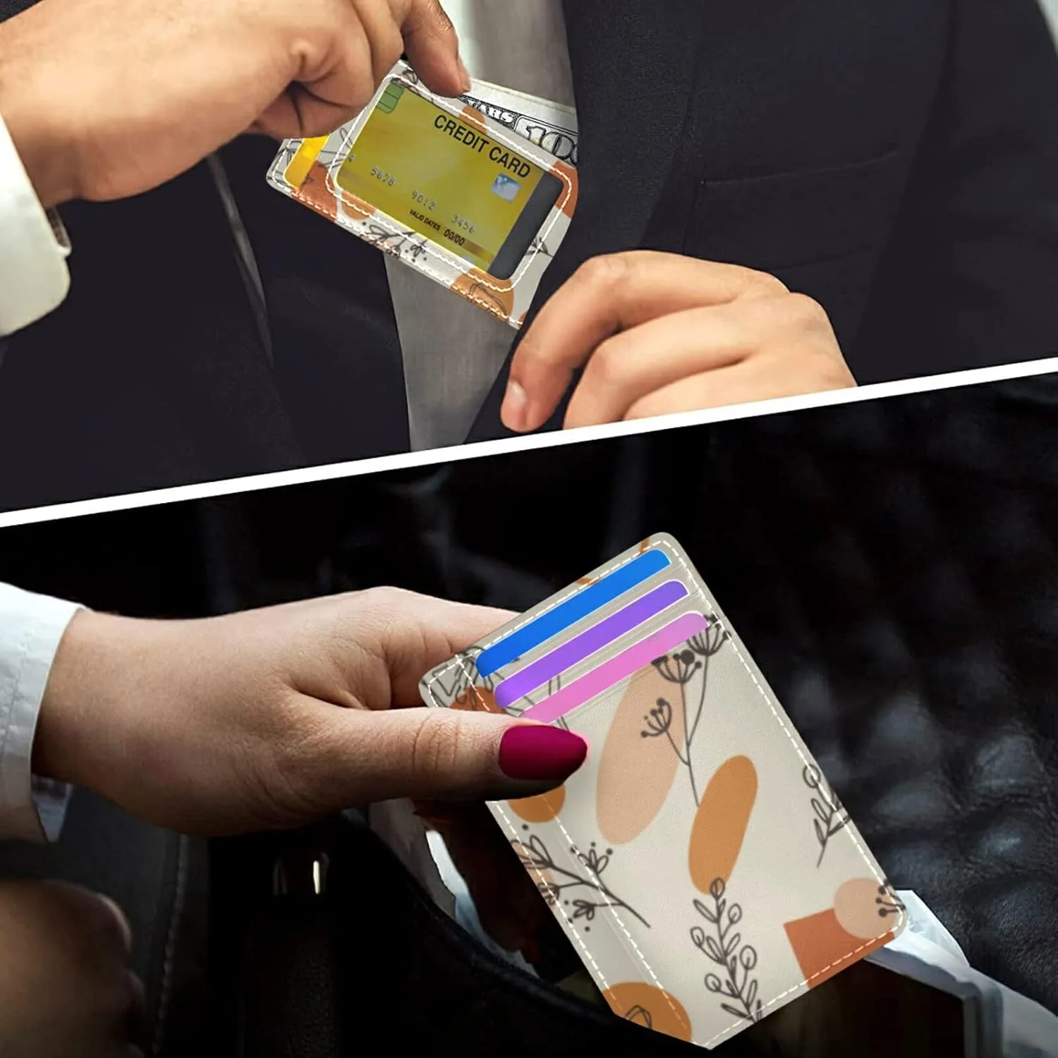 susiyo Slim Minimalist Wallets Rfid Blocking Card Wallets PU Leather Front Pocket Wallets for Men and Women