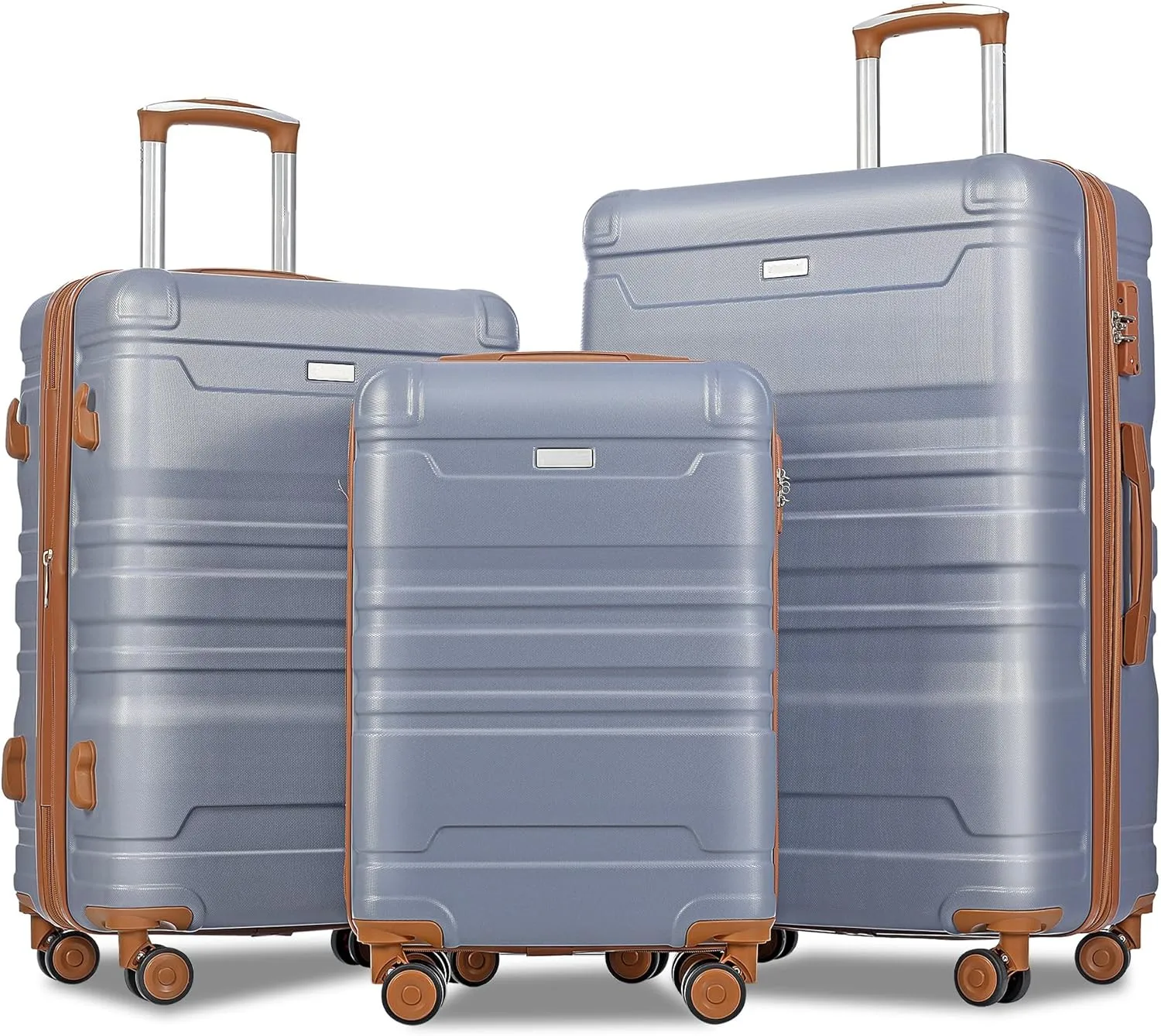 SVRCK Lightweight and Expandable 3-Piece Luggage Set with Spinner Wheels, Durable Hardshell Design, Travel-Friendly Sizes: 20'' 24'' 28''