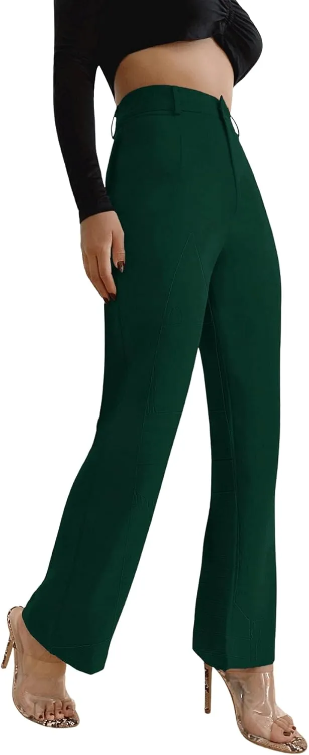 SweatyRocks Women's Elegant High Waist Solid Long Pants Office Trousers