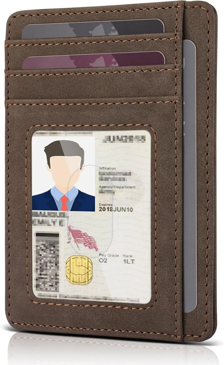 Teskyer Slim Wallet for Men, Minimalist Front Pocket RFID Blocking Leather Wallet Credit Card Holder for Men & Women