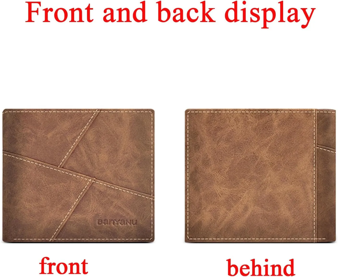 Thin Mens Wallet Leather RFID Blocking, Large Capacity Bifold Slim Minimalist Purse Card Holder with ID Window