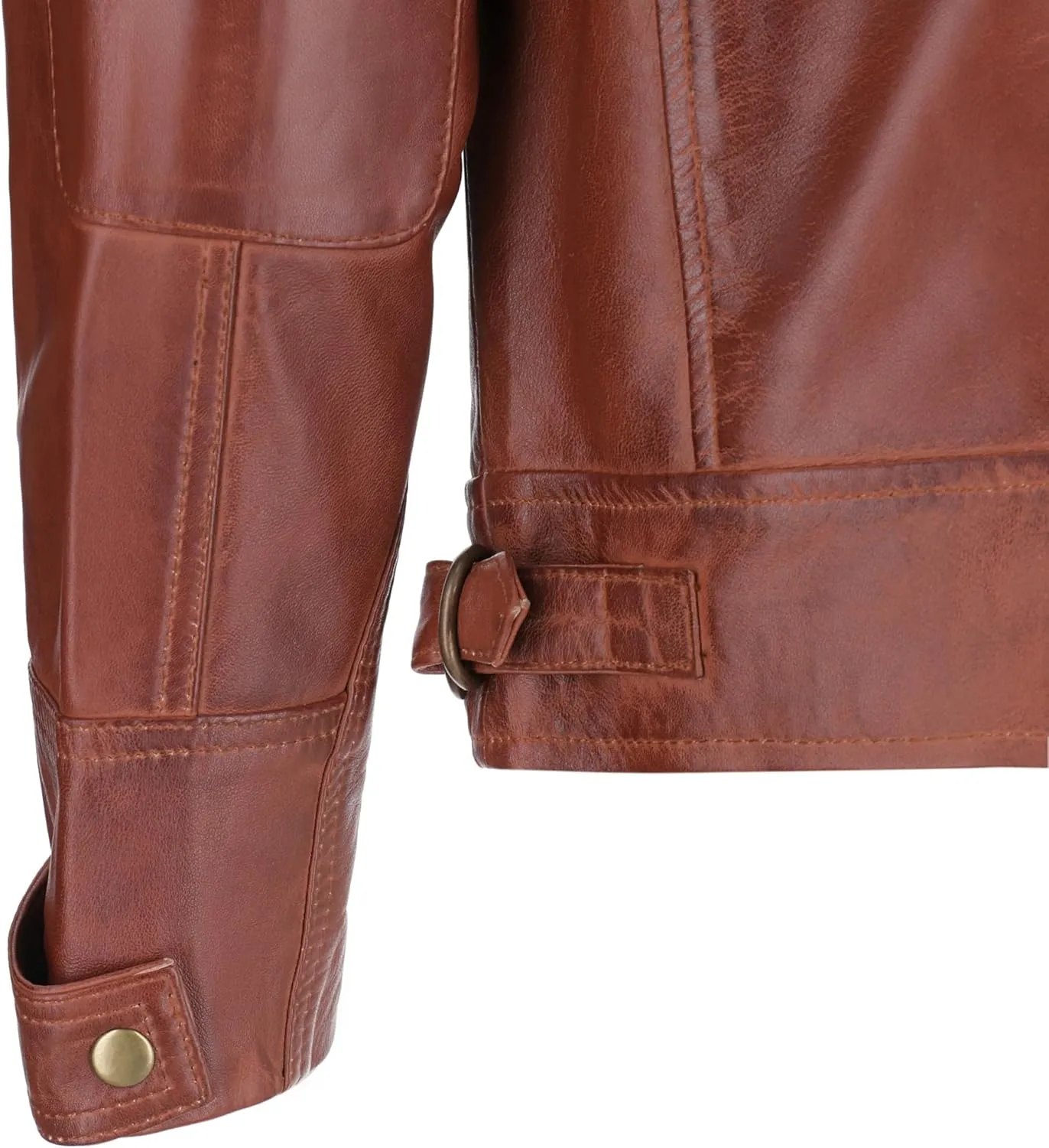 TLC Men's Genuine Leather Motorcycle Jacket - Lambskin Diamond Quilted Leather Jacket, Cafe Racer Leather Jacket