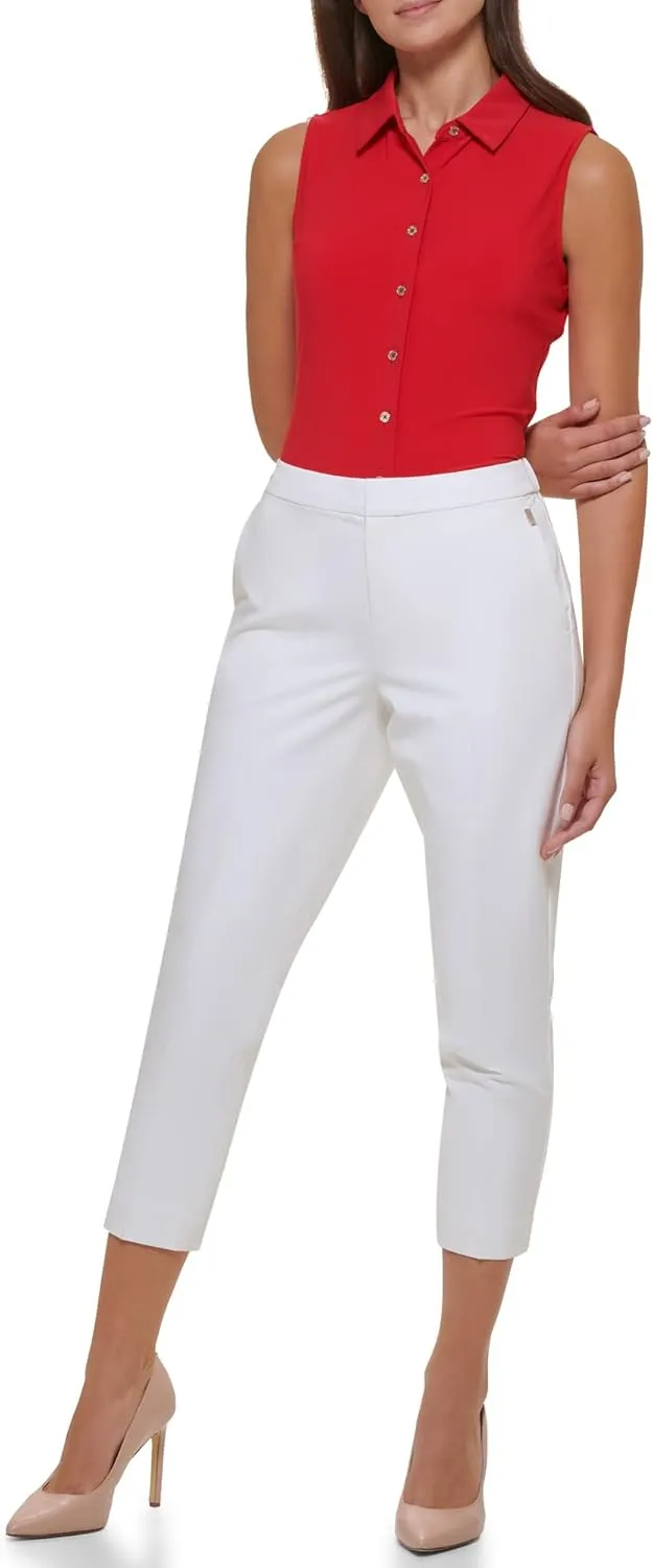 Tommy Hilfiger Women's Dress Pants  Straight-legged Trousers With Elastic Waist