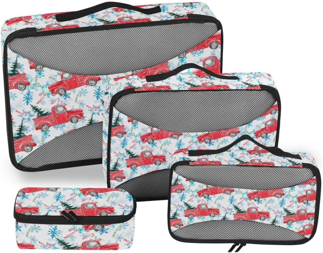 Travel Bags Organizer for Luggage 4 Set Luggage Packing Cubes Travel Cube Oacking Cubes Cute Christmas Tree Truck