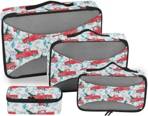 Travel Bags Organizer for Luggage 4 Set Luggage Packing Cubes Travel Cube Oacking Cubes Cute Christmas Tree Truck