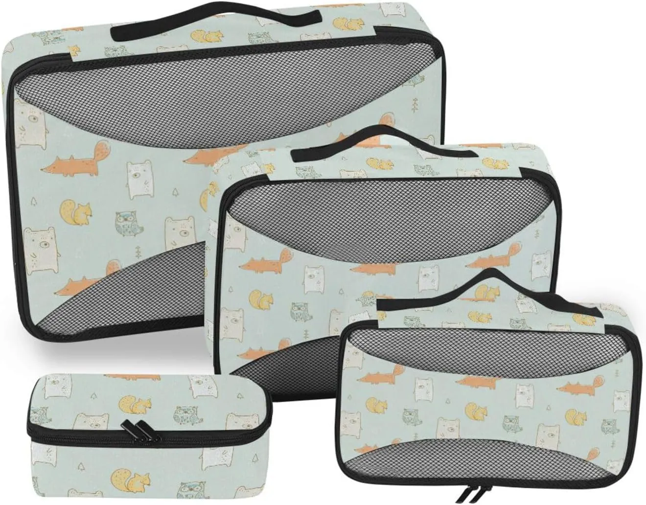 Travel Bags Organizer for Luggage Set of 4 Luggage Cubes for Packing Suitcase Organizers Packing Cubed Winter Snow Pine