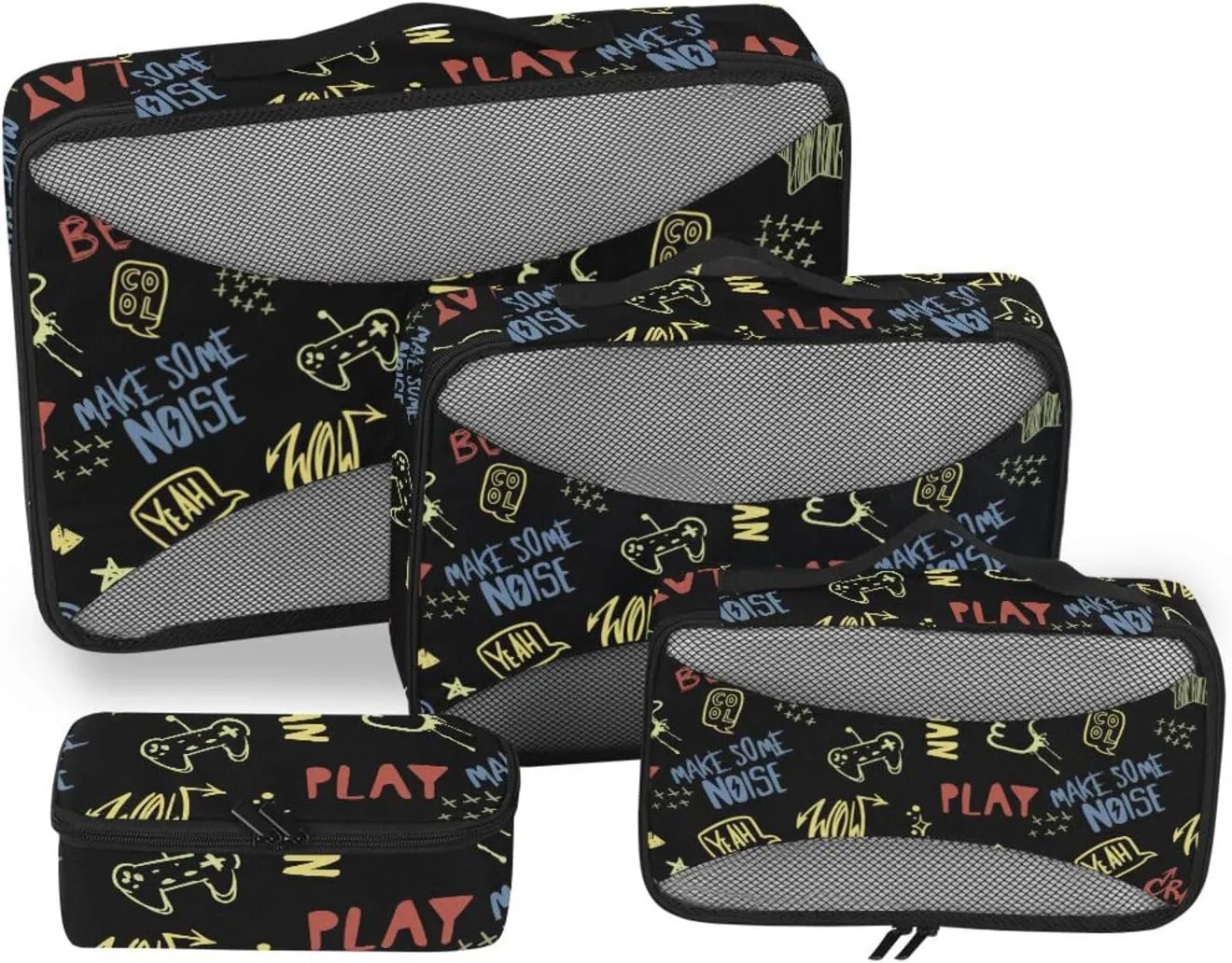 Travel Cubes 4 Set Luggage Bags Organizers Travel Organizers Packing Cubea Graffiti Slogans