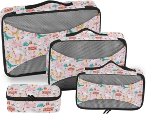 Travel Cubes for Packing 4 Set Luggage Packing Cubes Suitcase Packing Cubes Packimg Cubes Cute Christmas Animal