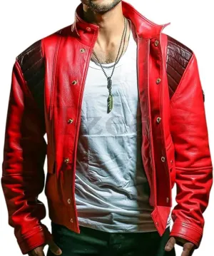 Tzee's Akira Leather Jacket Men | Akira Kaneda Bomber Jacket | Akira Pill Jacket Red Faux Leather Capsule only