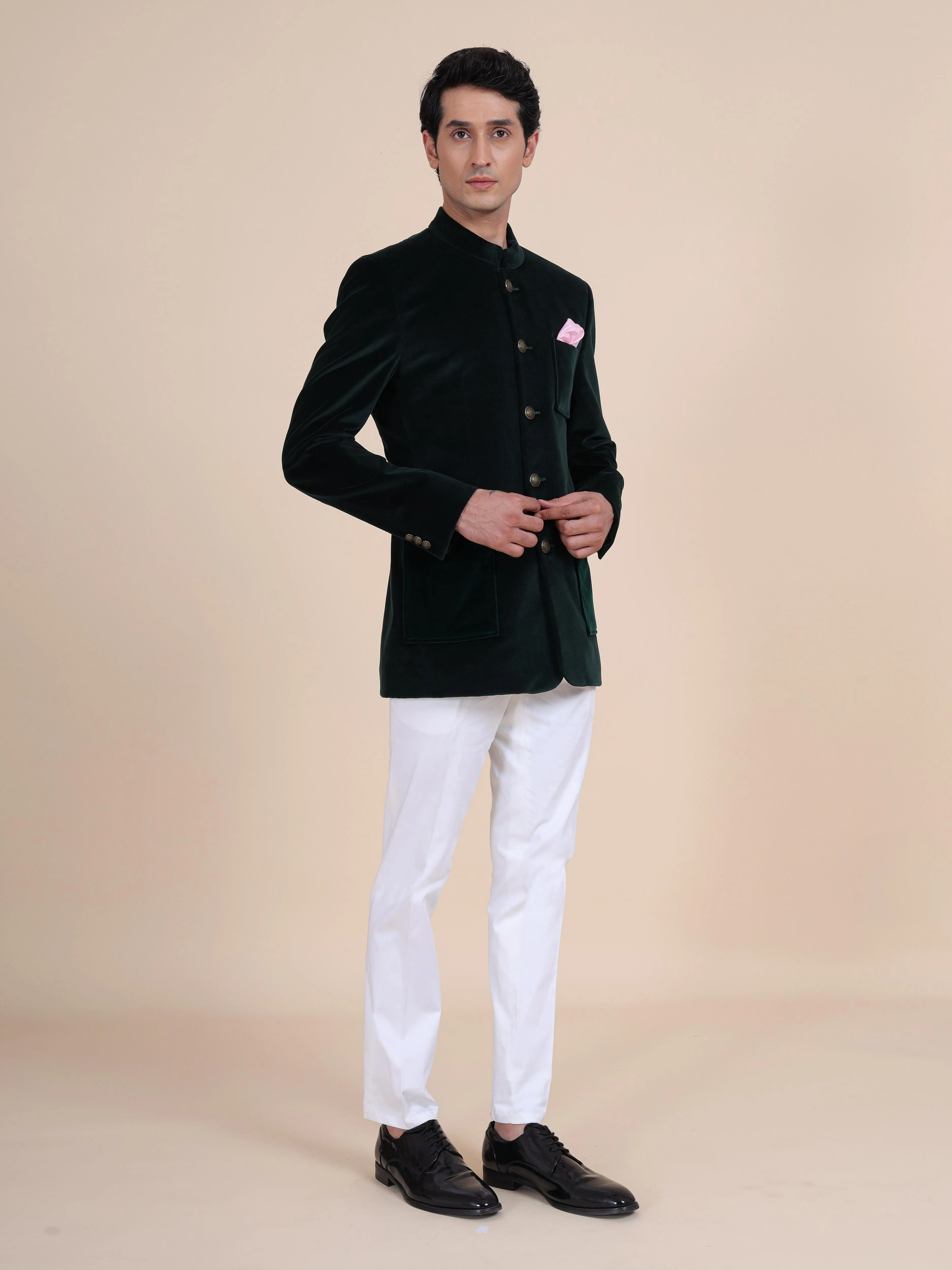Velvet Mandarin Jacket